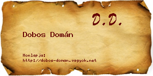 Dobos Domán névjegykártya